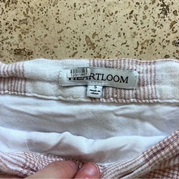 Anthro Heartloom Bently Red Pink Gingham Plaid High Waist Skirt Tie Coverup S - Picture 7 of 8